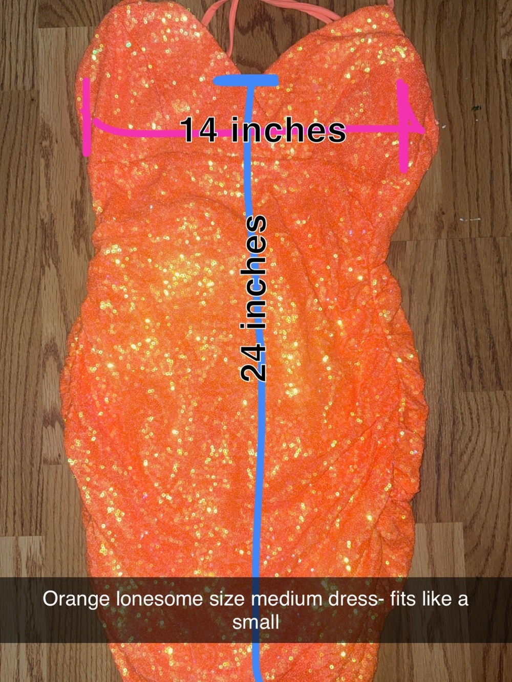Sparkling Orange Sequin Strapless Dress